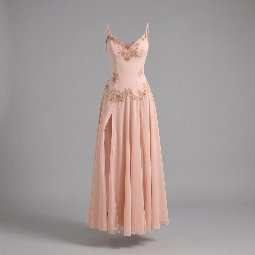 Blush Embroidered Corset Gown